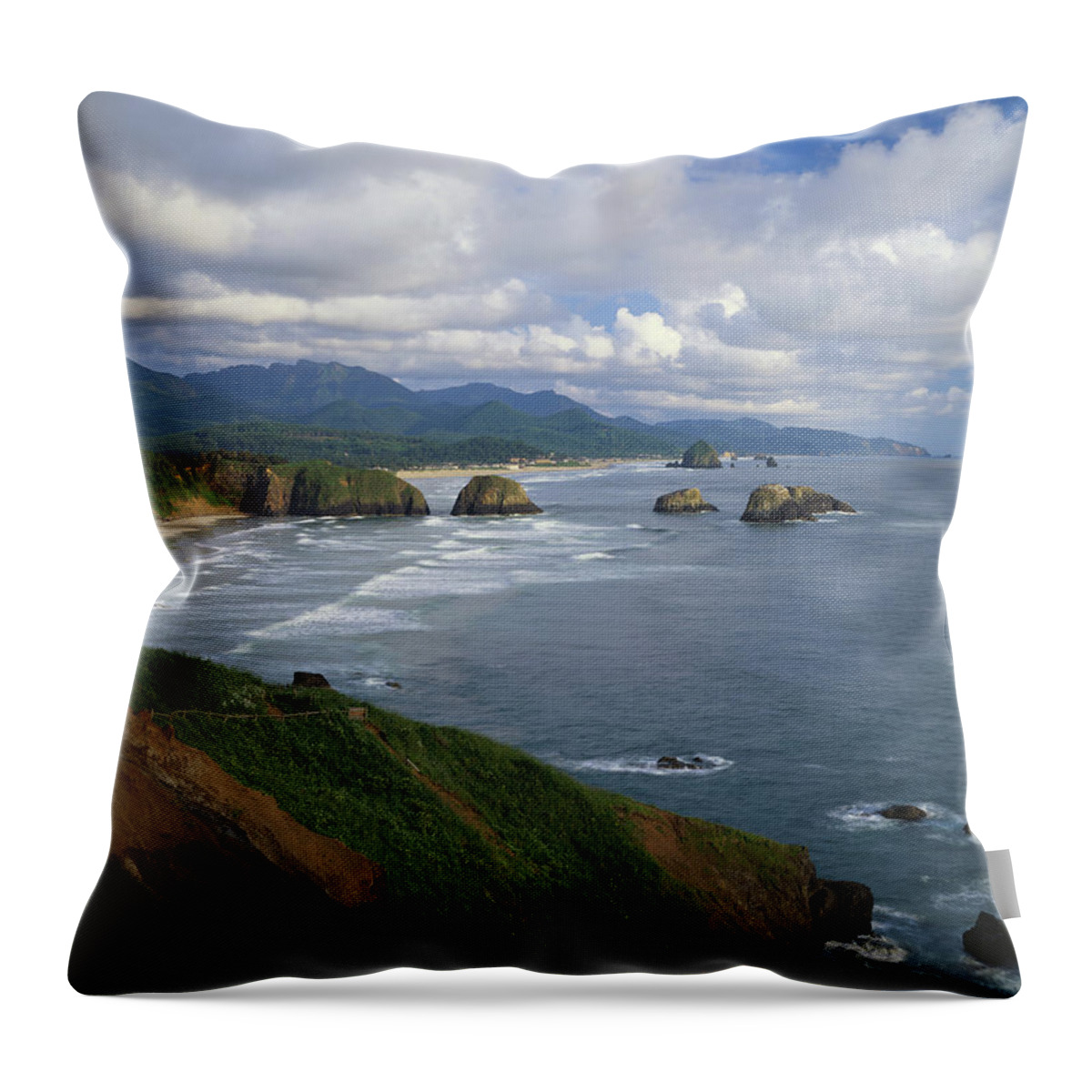 America Throw Pillow featuring the photograph Cannon Beach, Oregon by James Steinberg