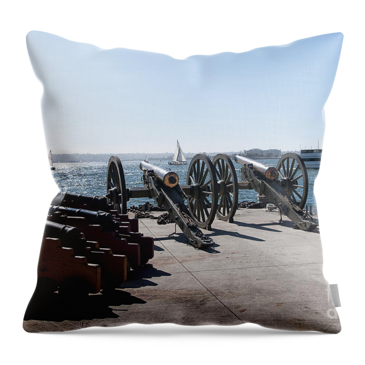 San Diego Throw Pillow featuring the photograph Cannonade by Brenda Kean