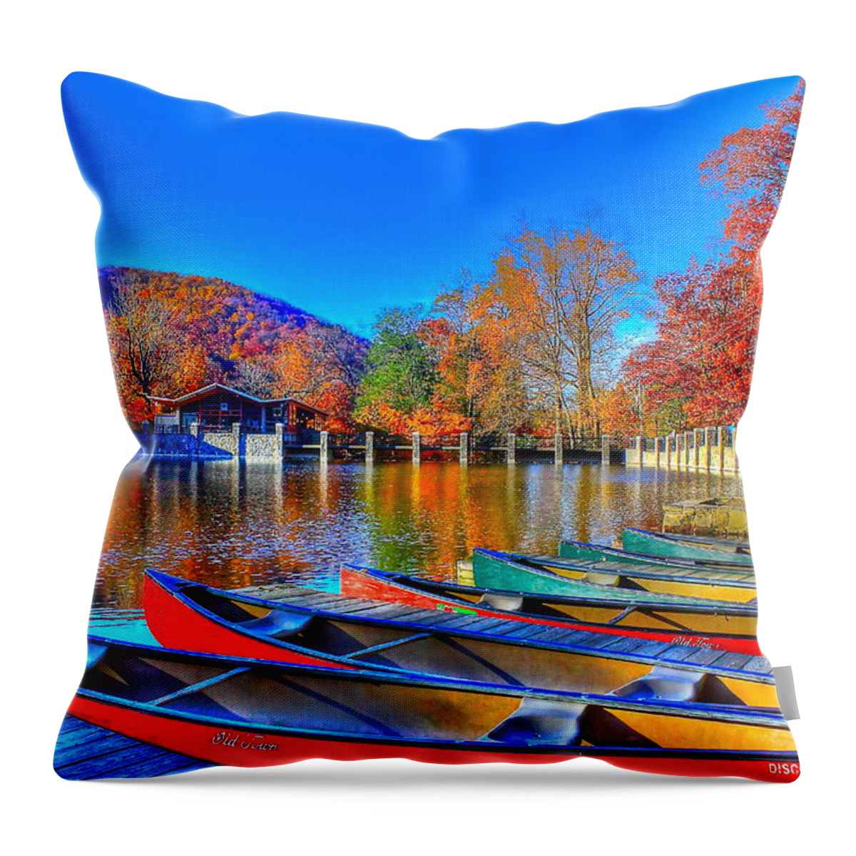Canoe Throw Pillow featuring the photograph Canoe in waiting by Albert Fadel