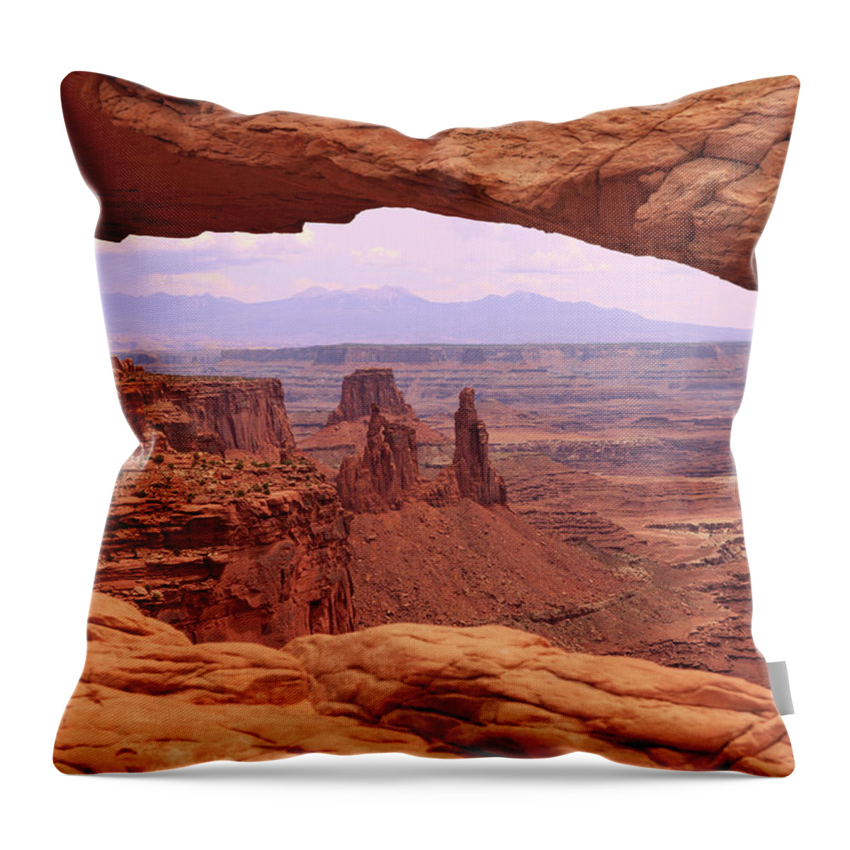 Toughness Throw Pillow featuring the photograph Canyonlands National Park At Sunset by Sabrinapintus