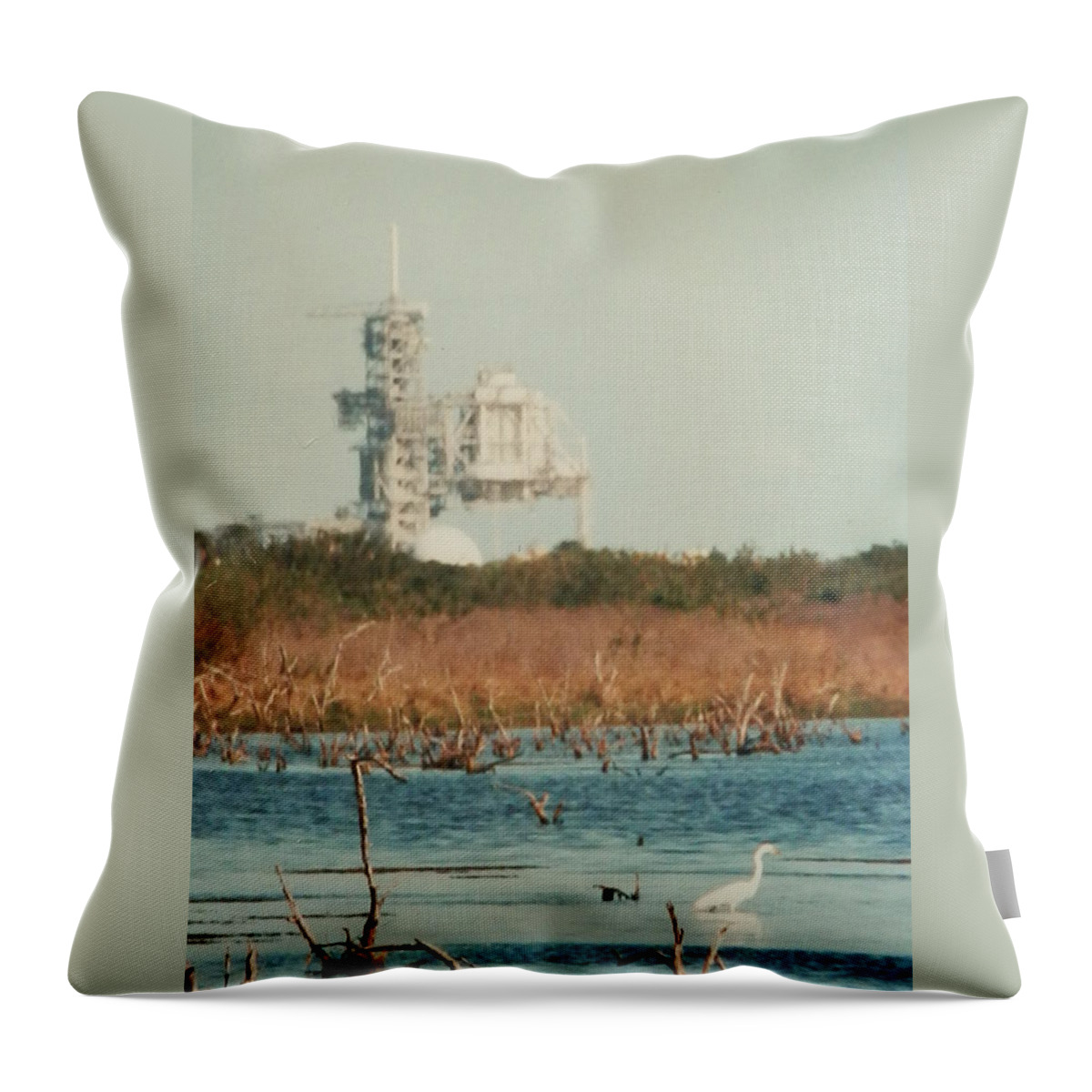 Scenic Throw Pillow featuring the photograph Cape Canaveral Launch Pad by Belinda Lee