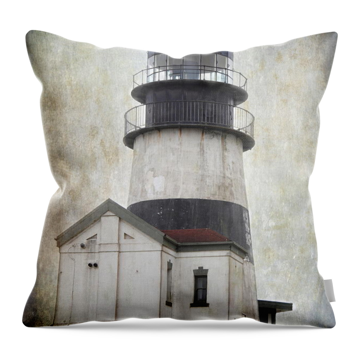 Lighthouse Throw Pillow featuring the photograph Cape Disappointment Lighthouse by Angie Vogel