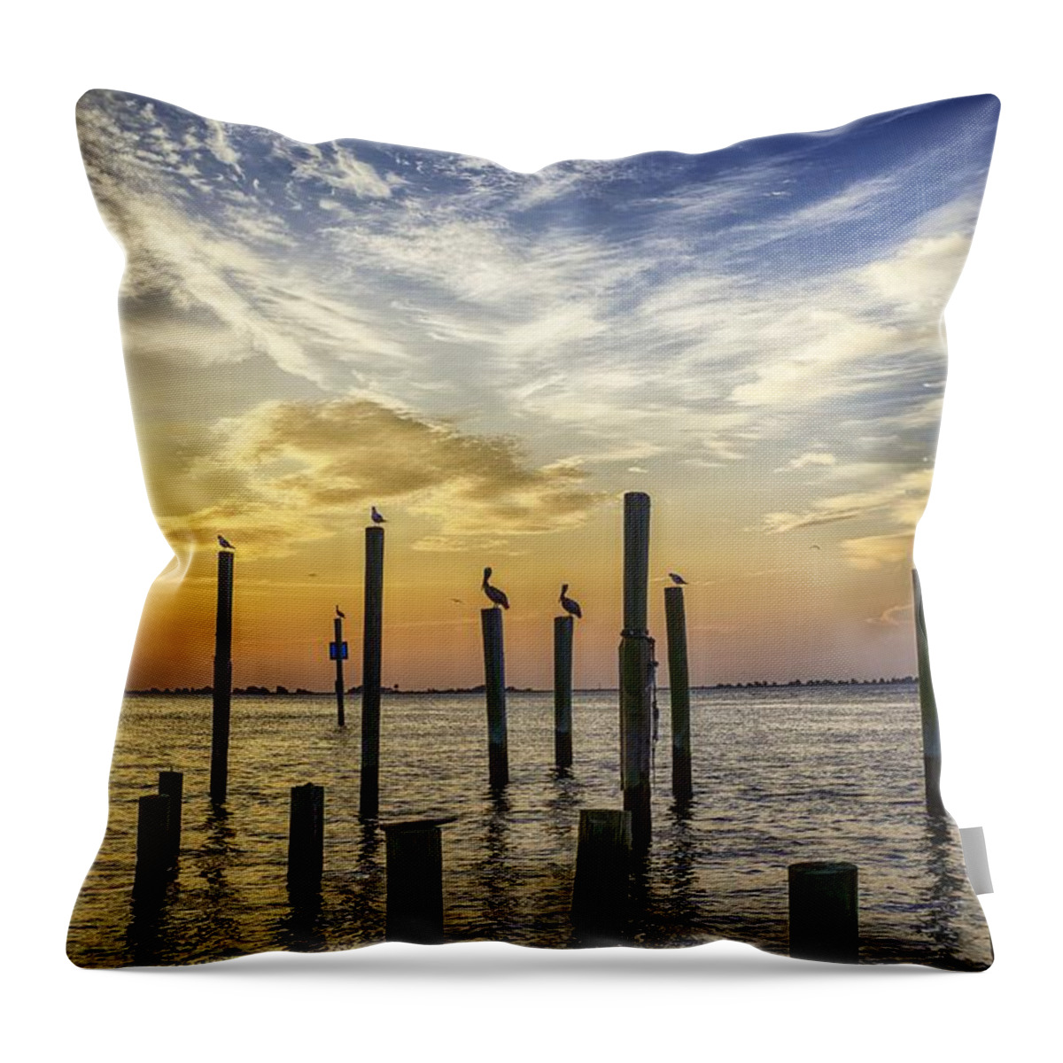 Southport Throw Pillow featuring the photograph Cape Fear Sunrise by Nick Noble