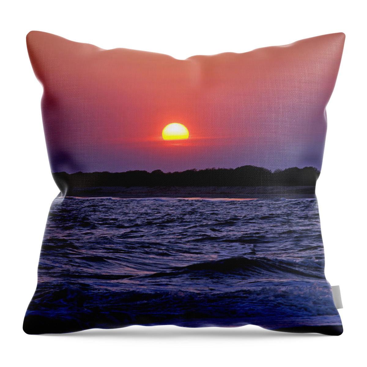 Sun Throw Pillow featuring the photograph Cape May Sunset by Richard Bryce and Family