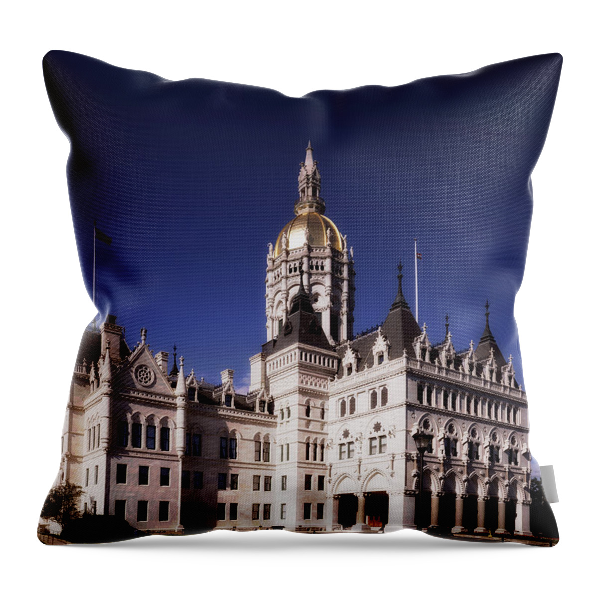 Capitol Building Throw Pillow featuring the photograph Capitol Building of Connecticut in Hartford by Mountain Dreams