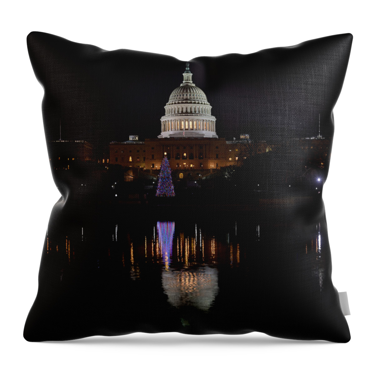 Metro Throw Pillow featuring the photograph Capitol Christmas - 2012 by Metro DC Photography