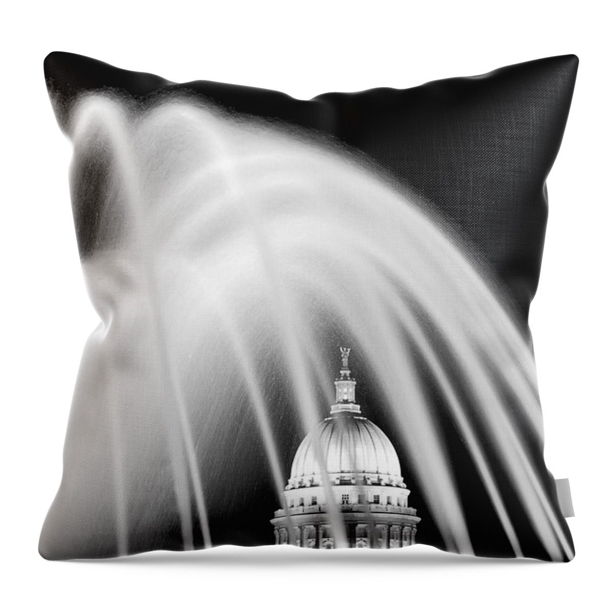 Capitol Throw Pillow featuring the photograph Capitol Fountain by Todd Klassy