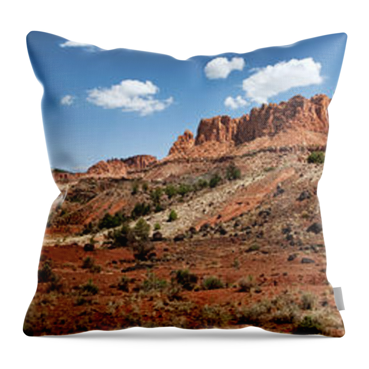 capitol Reef Throw Pillow featuring the photograph Capitol Reef Panorama No. 1 by Tammy Wetzel