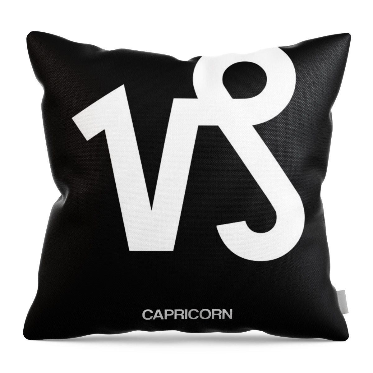 Capricorn Throw Pillow featuring the digital art Capricorn Zodiac Sign White by Naxart Studio