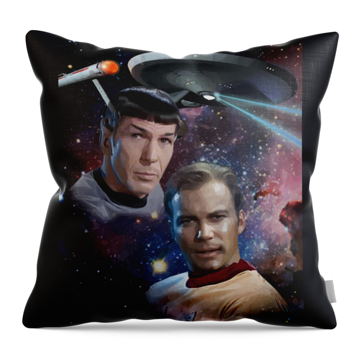 Canvas Prints Throw Pillow featuring the digital art Captain and First Officer by Joseph Juvenal