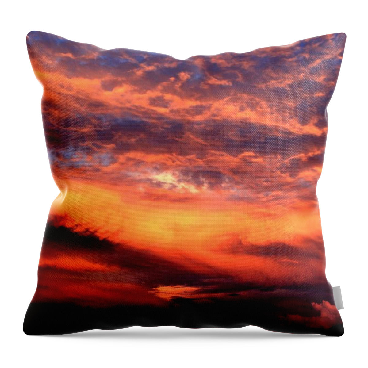 Clouds Throw Pillow featuring the photograph Capturing the Sun by Richard Clark