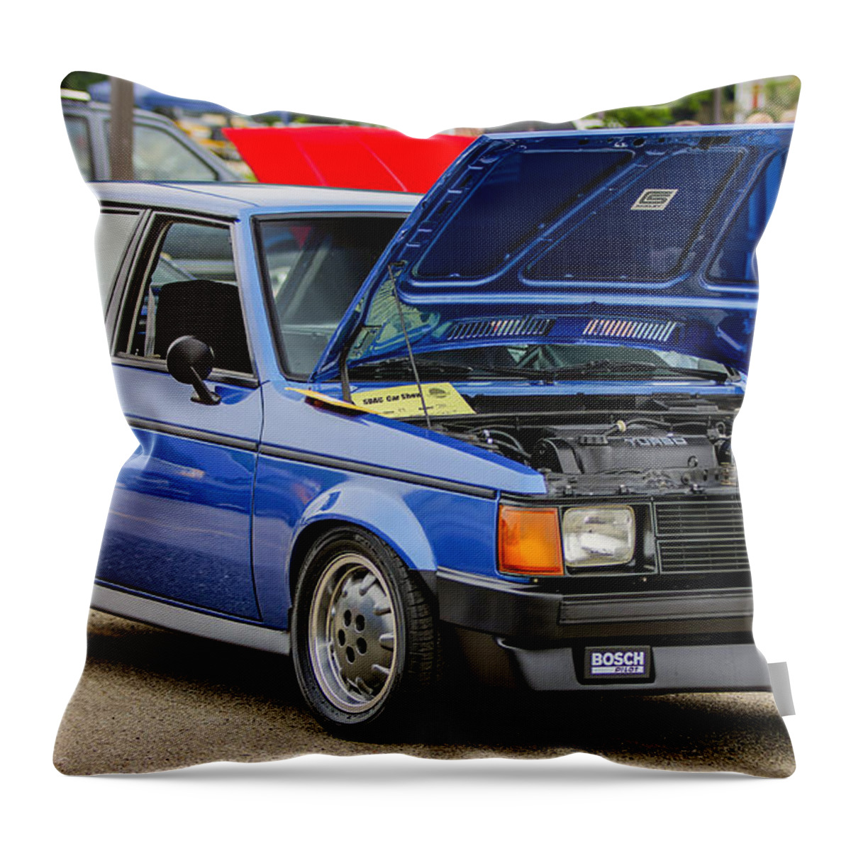 Dodge Omni Glh Throw Pillow featuring the photograph Car Show 078 by Josh Bryant