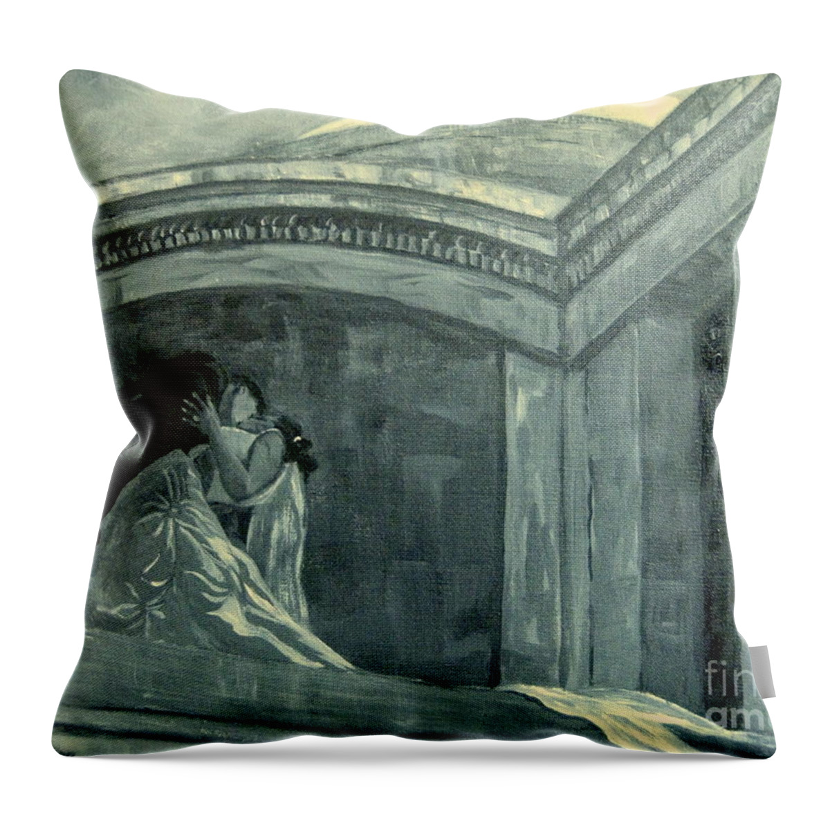 Wedding Throw Pillow featuring the painting Carlos Wedding by Gretchen Allen