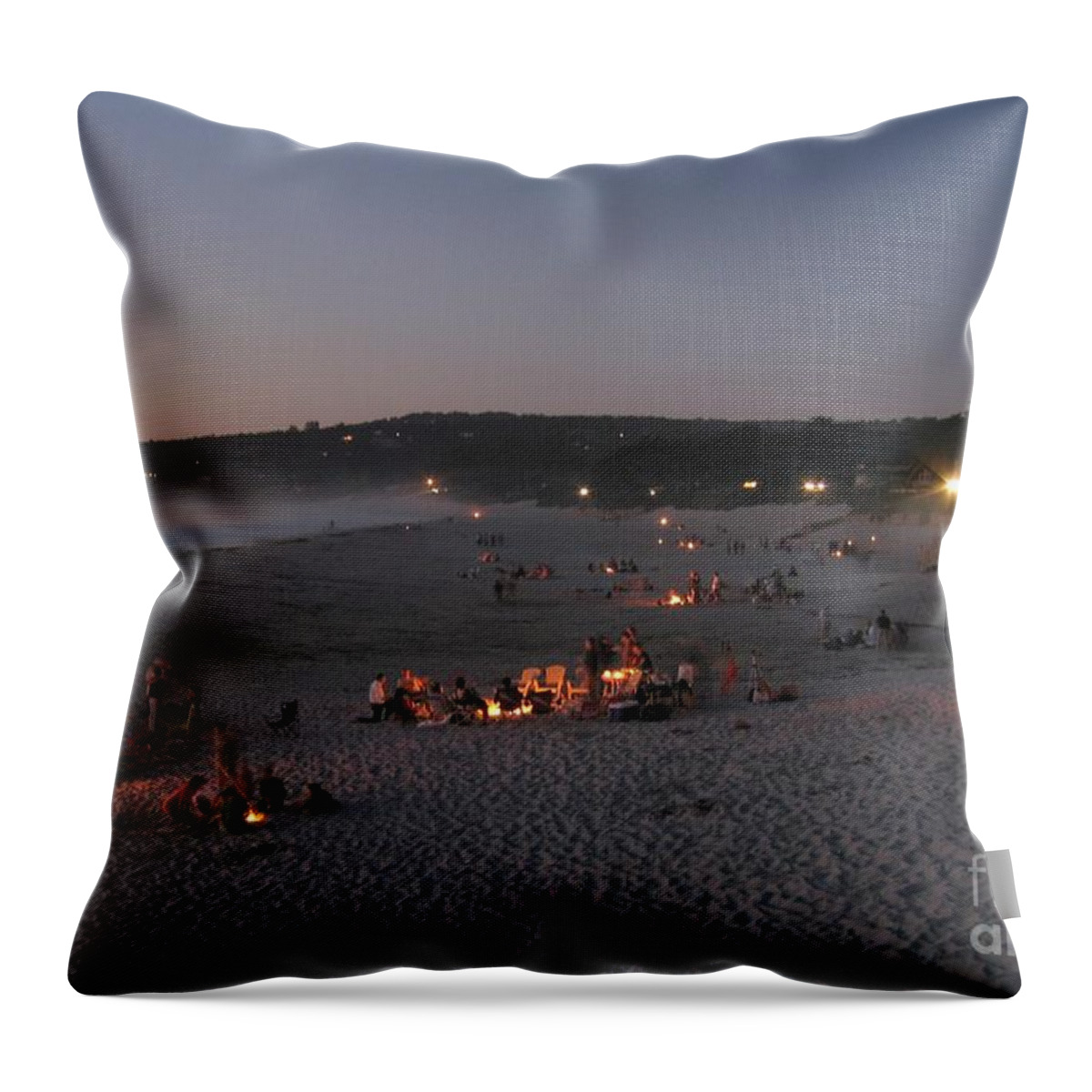 Carmel Throw Pillow featuring the photograph Carmel Beach Bonfires by James B Toy