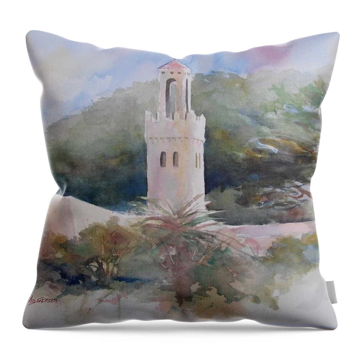John Svenson Throw Pillow featuring the painting Carmelite Monastery by John Svenson