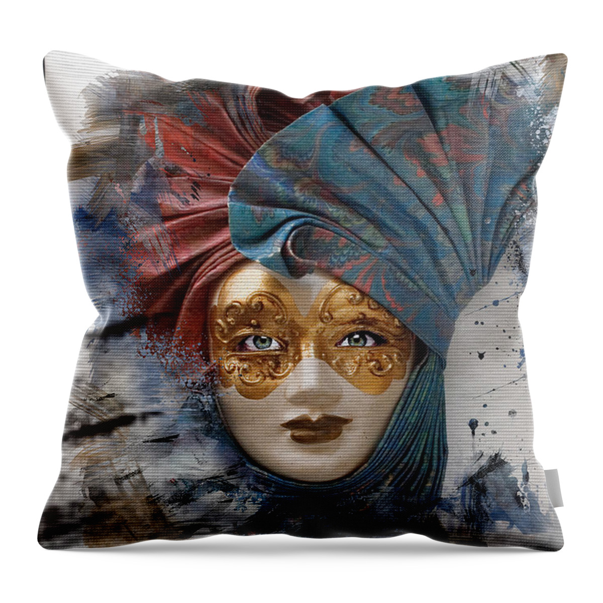 Venetian Throw Pillow featuring the photograph Carnevale di Venezia by Florentina Maria Popescu