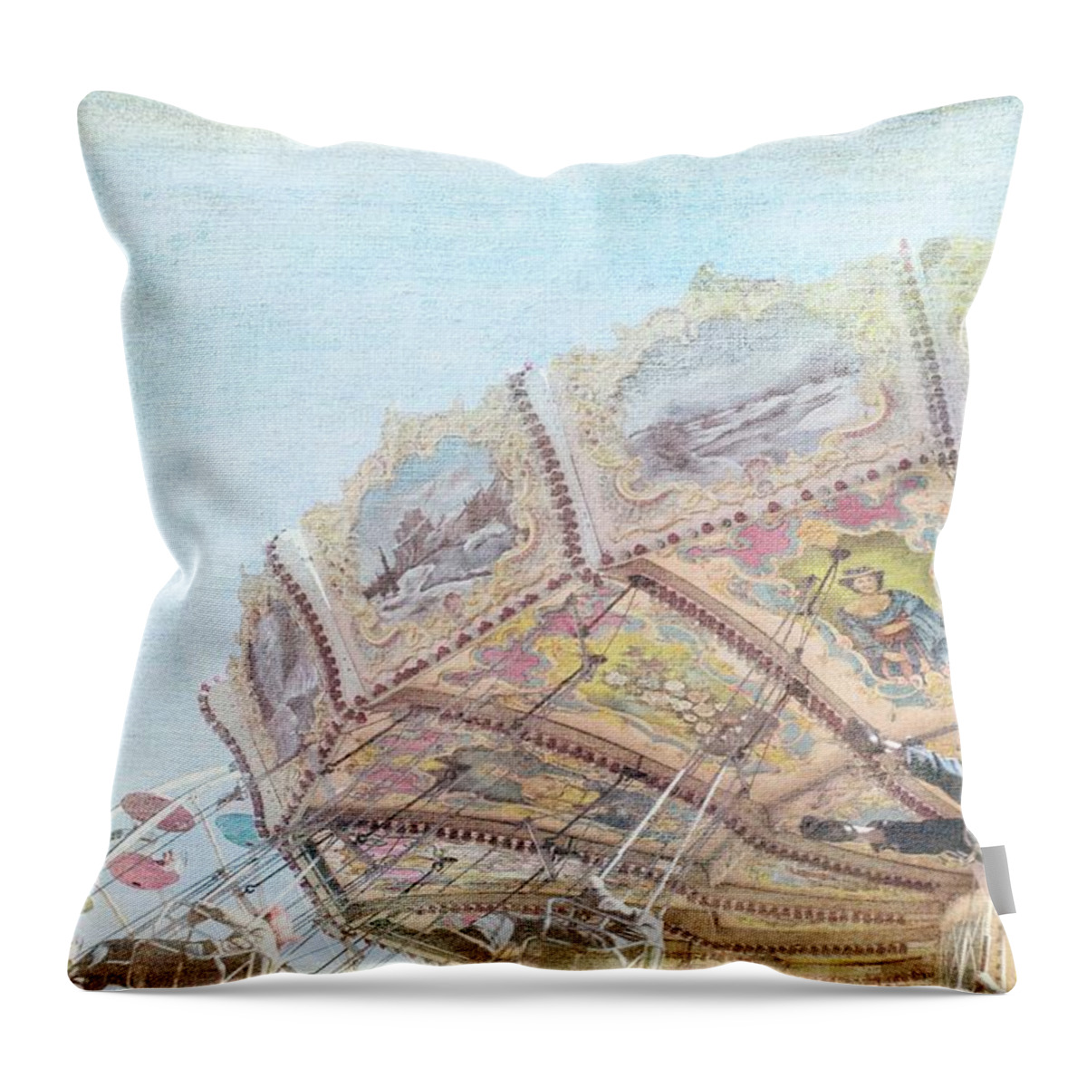 Carnival Swing Ride Throw Pillow featuring the photograph Carnival Swing Ride by Melissa Bittinger