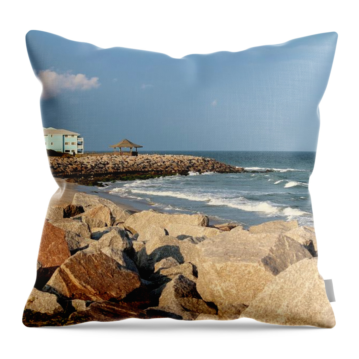 Kure Beach Throw Pillow featuring the photograph Carolina Coast by Cynthia Guinn