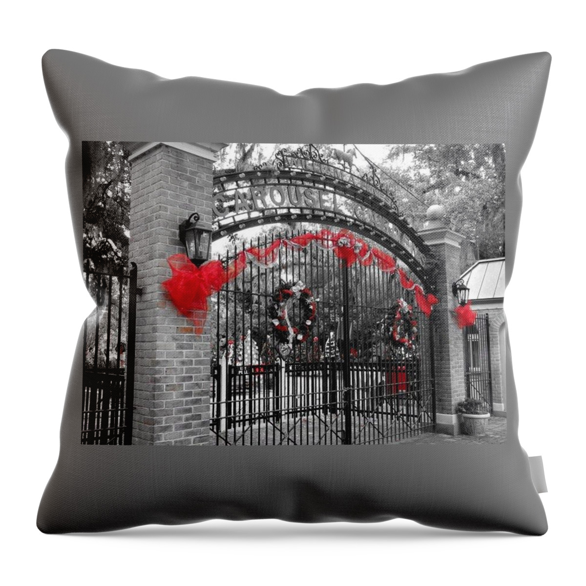 New Orleans City Park Throw Pillow featuring the photograph Carousel Gardens - New Orleans City Park by Deborah Lacoste