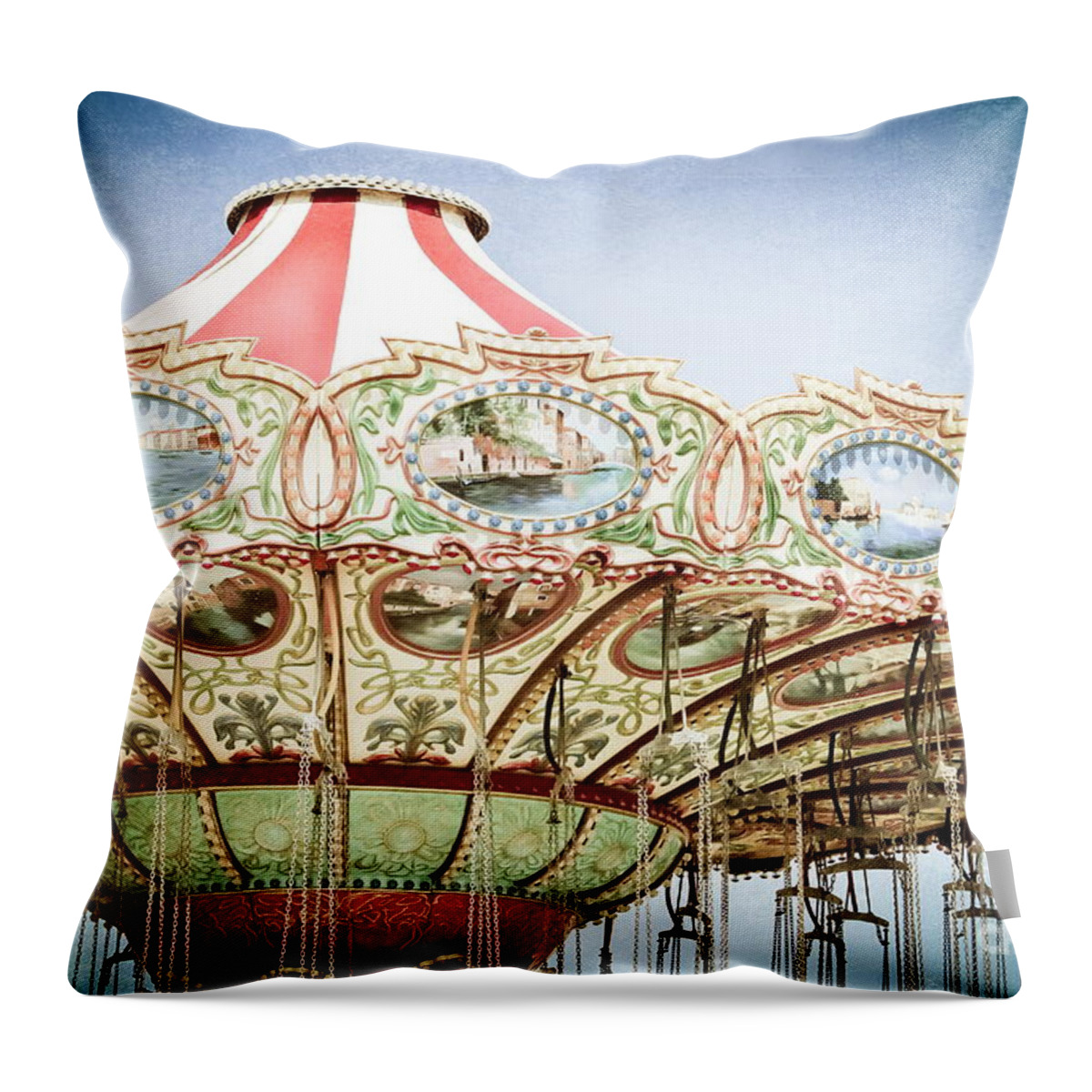 Carousel Top Throw Pillow featuring the photograph Carousel Top by Colleen Kammerer