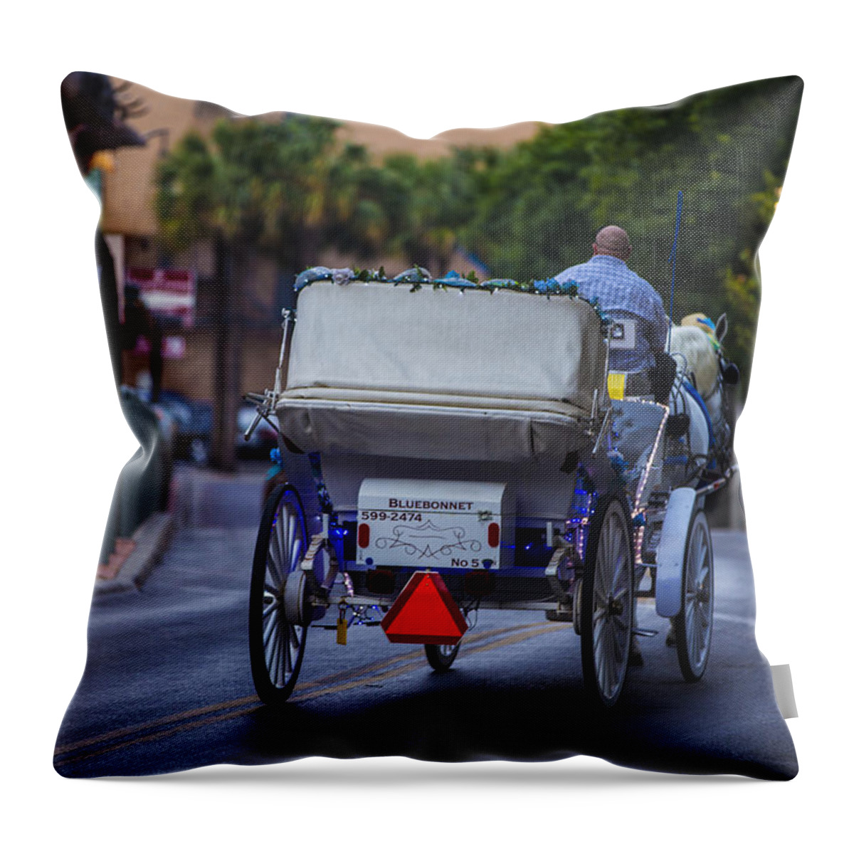 Alamo Throw Pillow featuring the photograph Carriage Ride Anyone by John McGraw