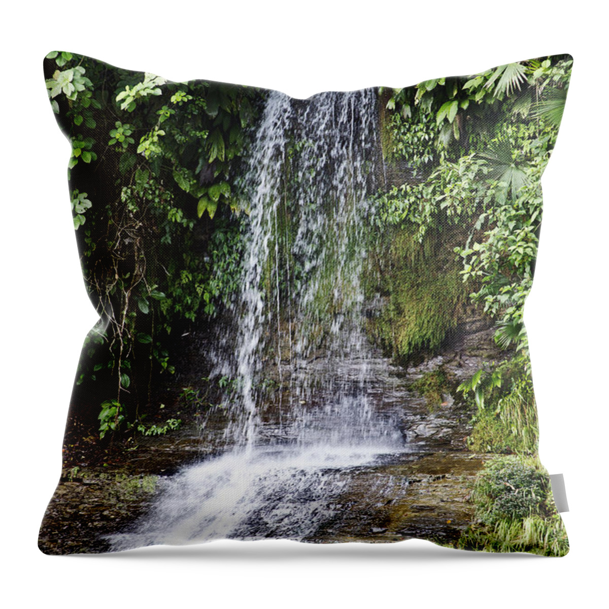 Waterfalls Throw Pillow featuring the photograph Cascada Pequena by Kathy McClure