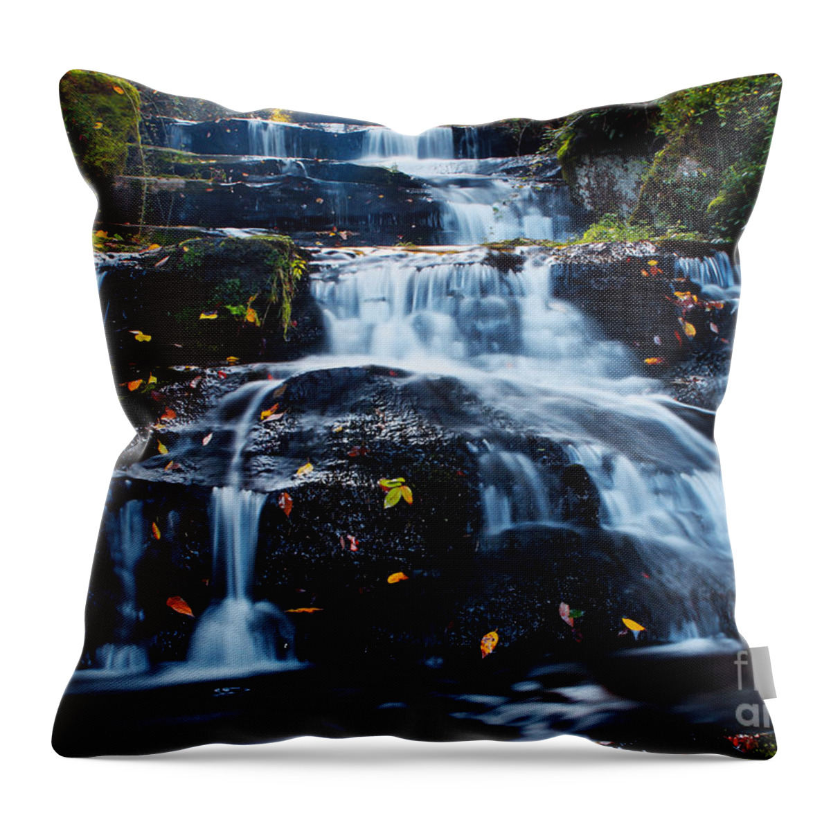 Waterfall Throw Pillow featuring the photograph Cascade In Cosby II by Douglas Stucky