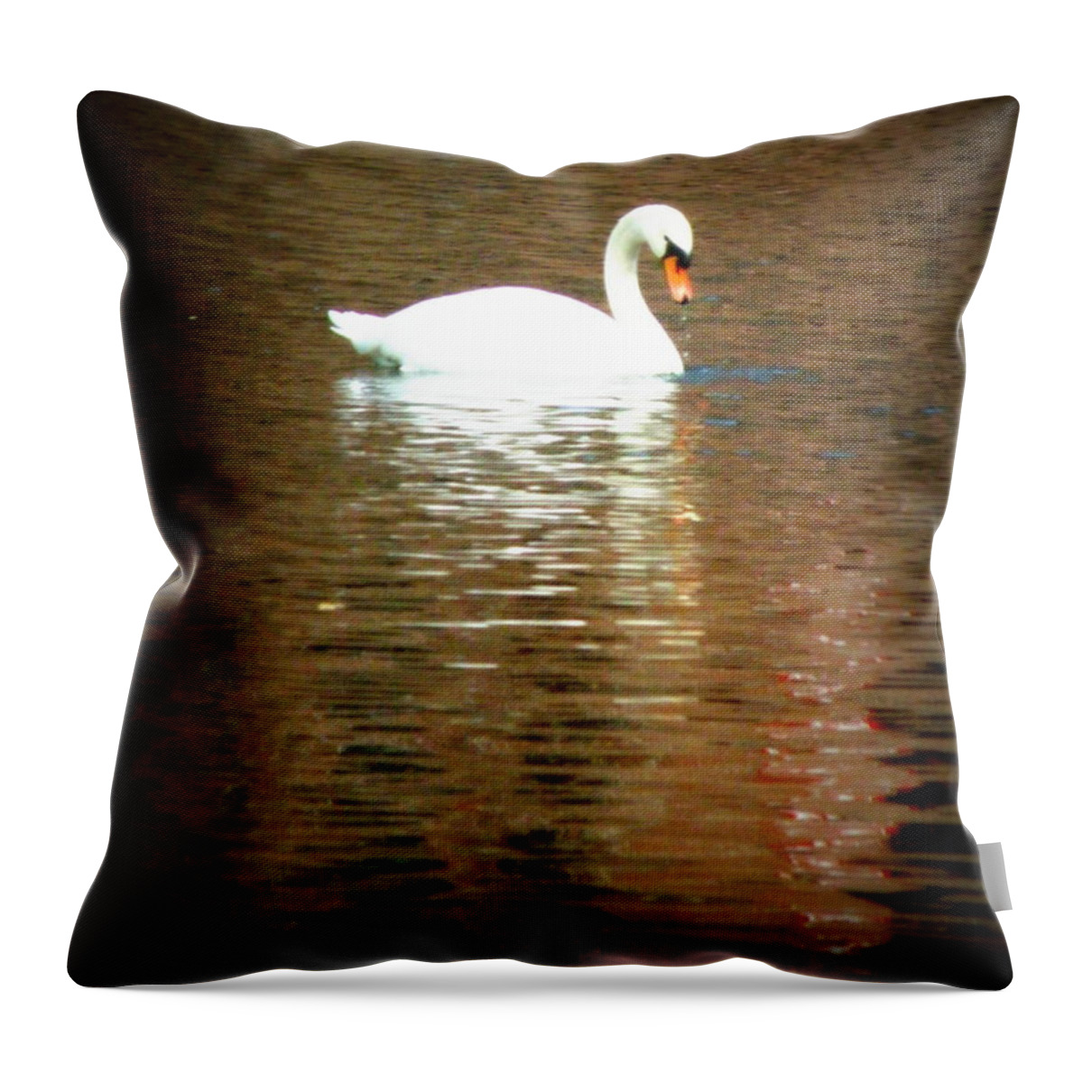 Swan Throw Pillow featuring the photograph Castle Haar Swan by Lainie Wrightson