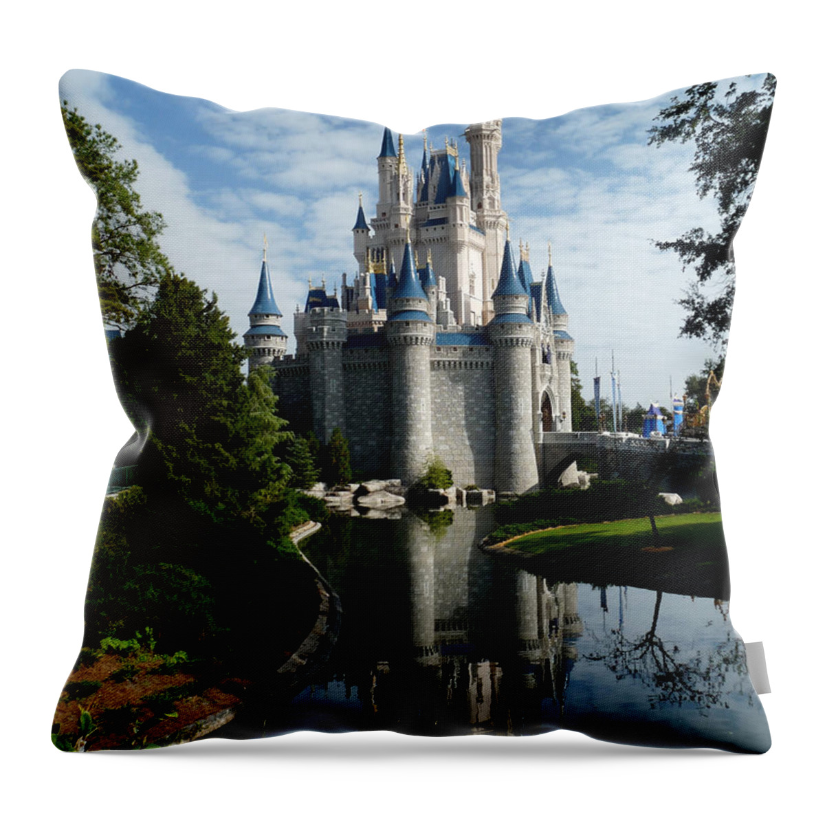 Cinderella Throw Pillow featuring the photograph Castle Reflections by Nora Martinez