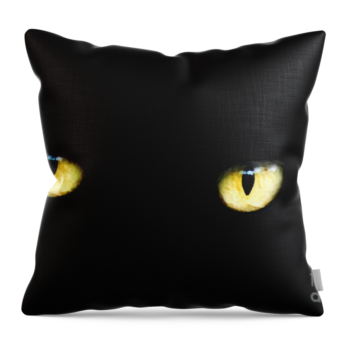 Masterpiece Throw Pillow featuring the painting Cat eyes by Vincent Monozlay