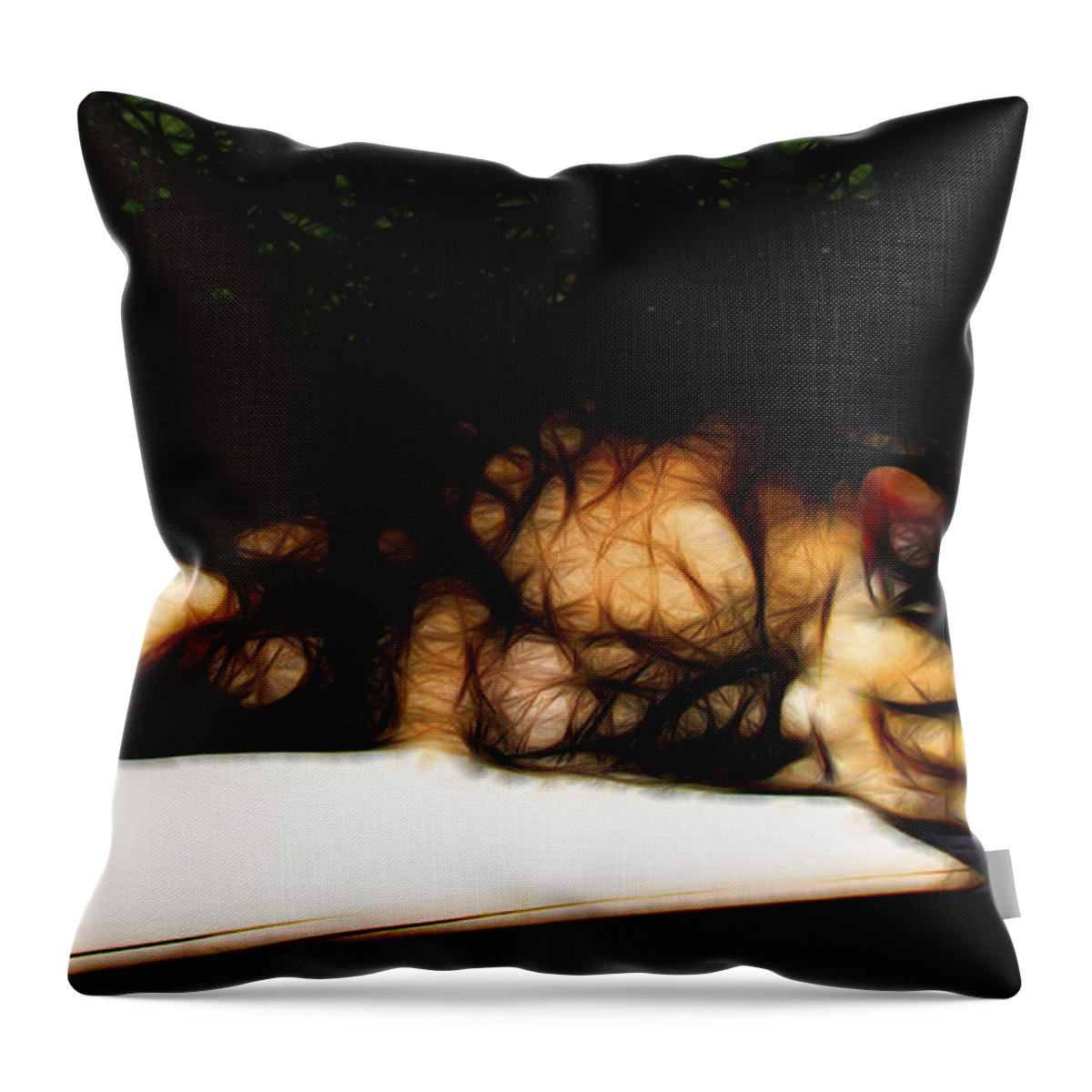Nature Throw Pillow featuring the digital art Cat Nap 1 by William Horden