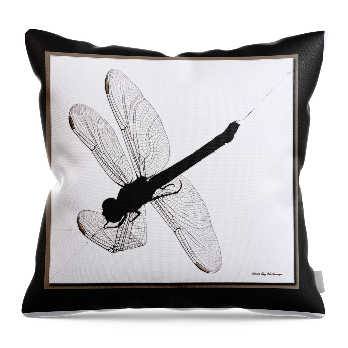 Dragonfly In Spiderweb Photograph Throw Pillow featuring the photograph Catch of the Day by Lucy VanSwearingen