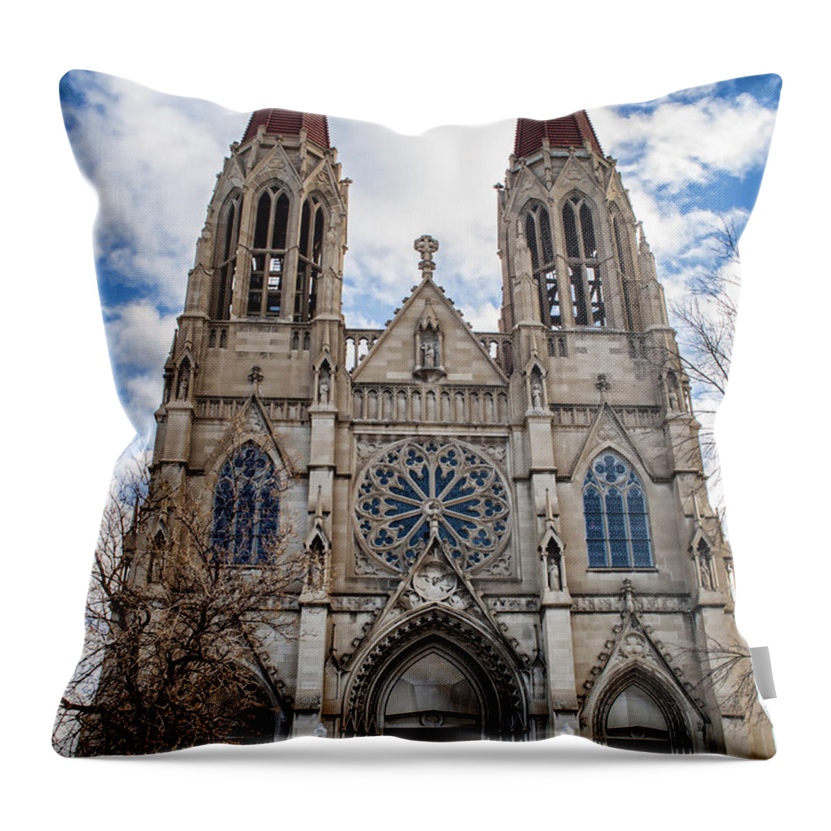 Cathedral Of St. Helena Throw Pillow featuring the photograph Cathedral of St. Helena by Fran Riley