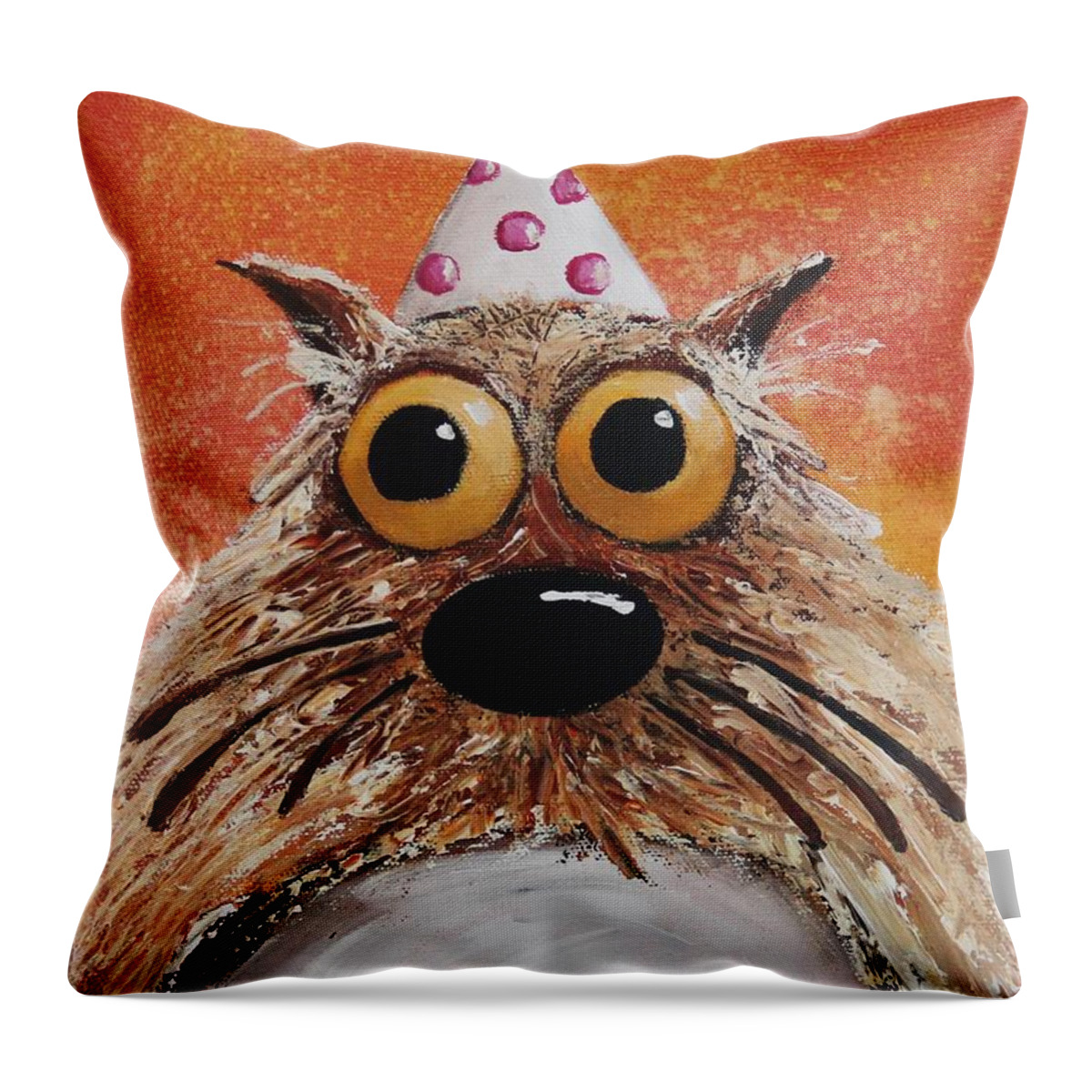 Whimsical Throw Pillow featuring the painting Catitude by Lucia Stewart