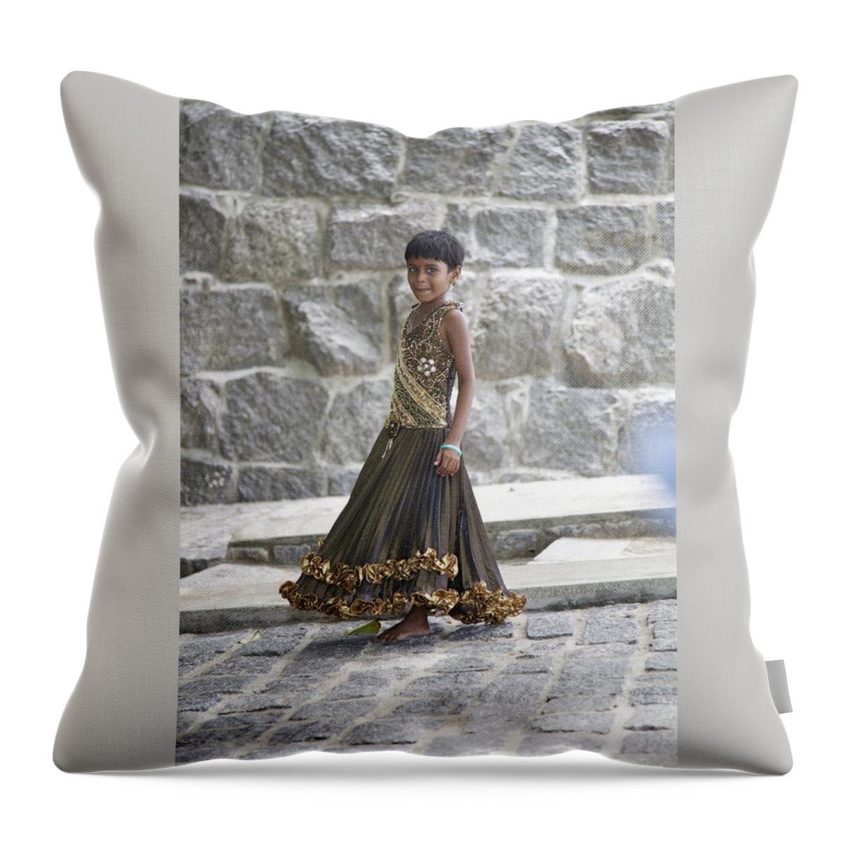 Festival Clothing Throw Pillow featuring the photograph Caught In The Act by Lee Stickels
