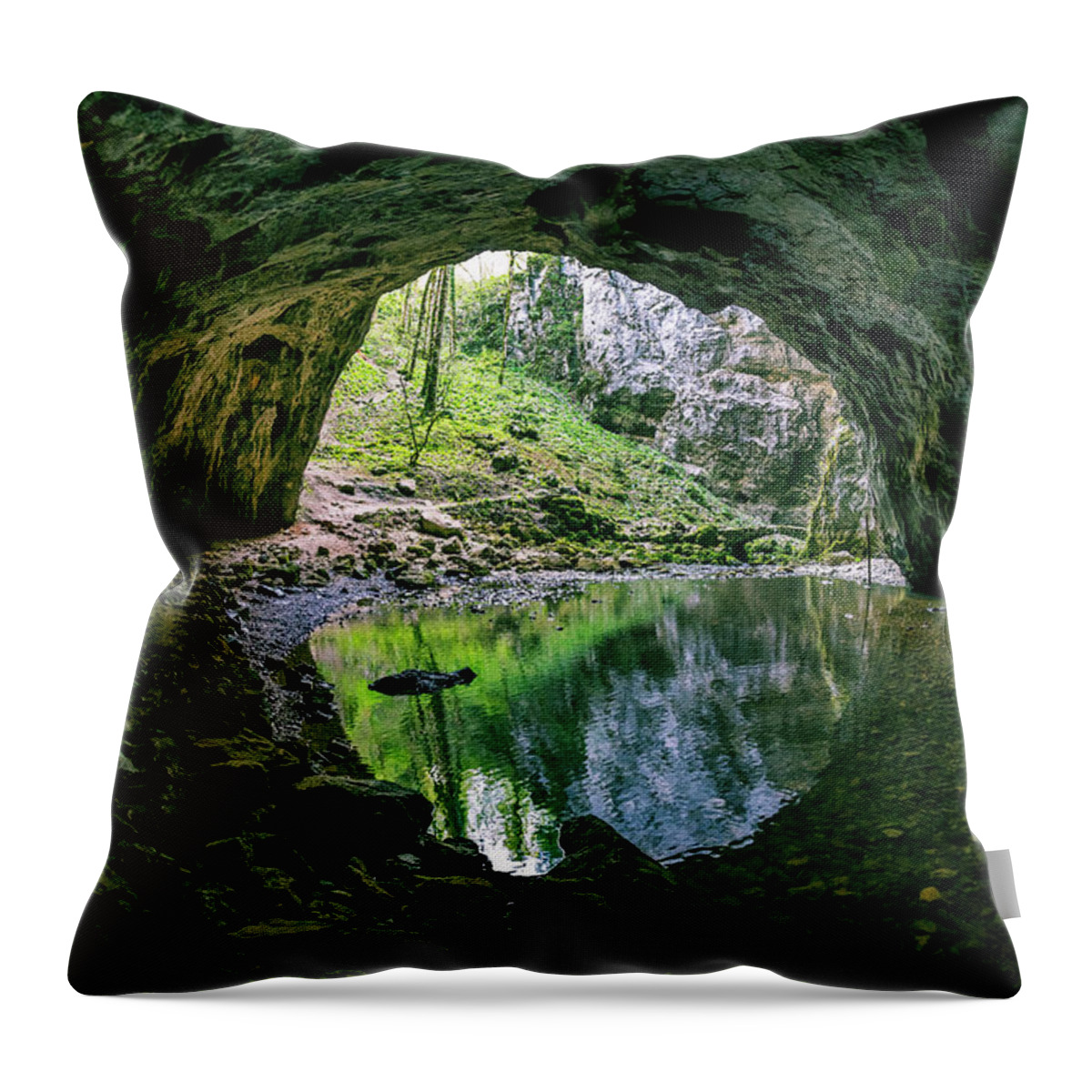 Scenics Throw Pillow featuring the photograph Cave System Skocjan, Slovenia by Matjaz Slanic