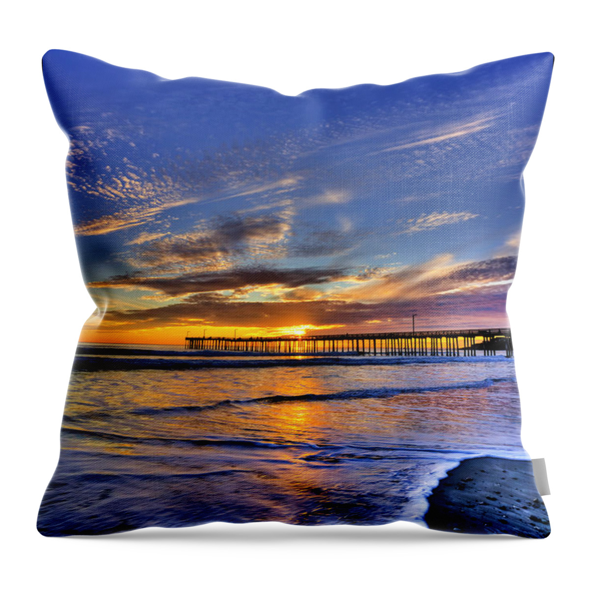 Sunset Throw Pillow featuring the photograph Cayucos Sunset by Beth Sargent