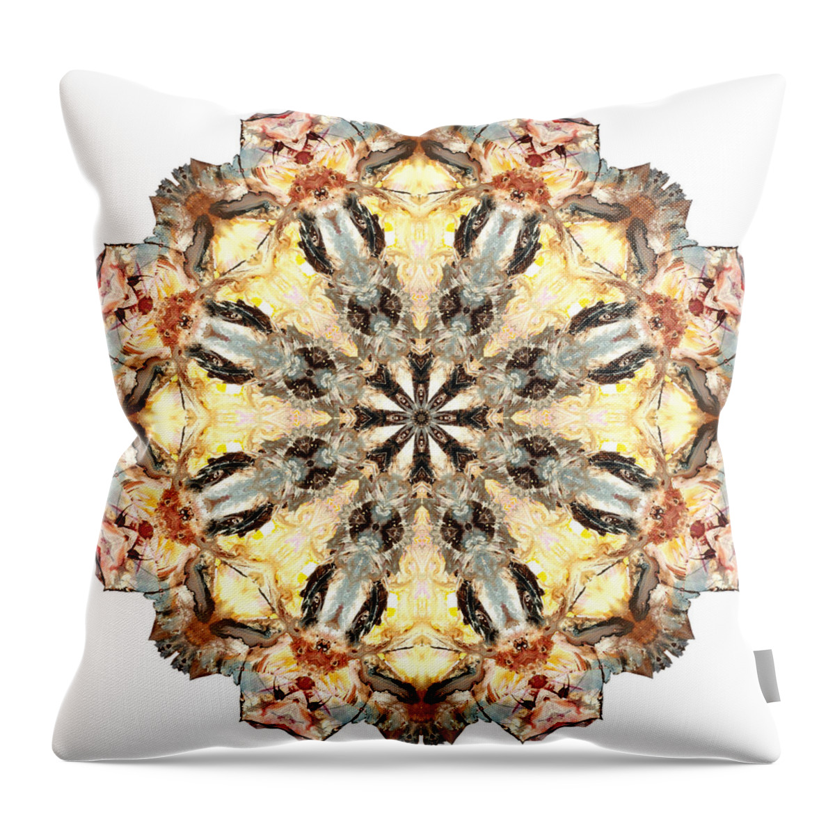 Mandala Throw Pillow featuring the photograph Cecropia Sun by Lisa Lipsett