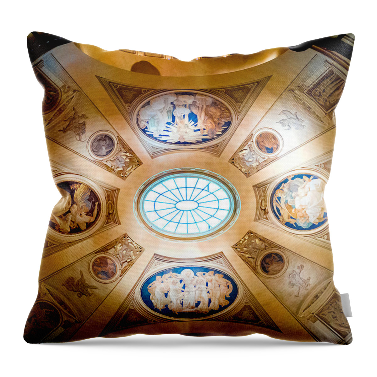 Asian Throw Pillow featuring the photograph Ceiling Art by Greg Fortier
