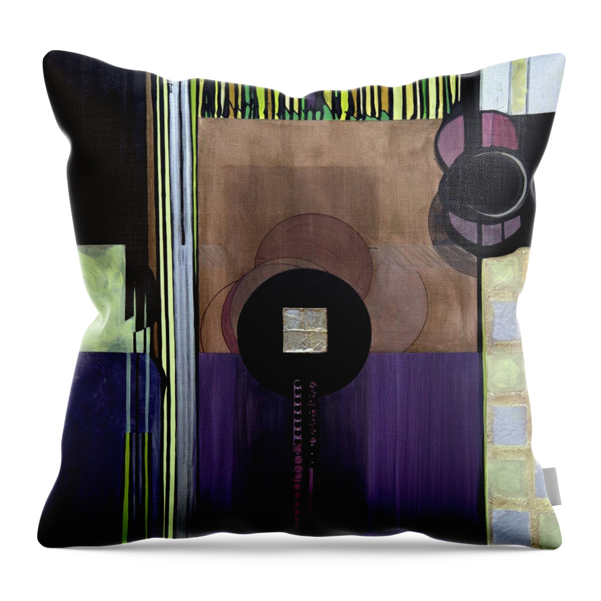 Abstract Throw Pillow featuring the painting Celadons by Marlene Burns