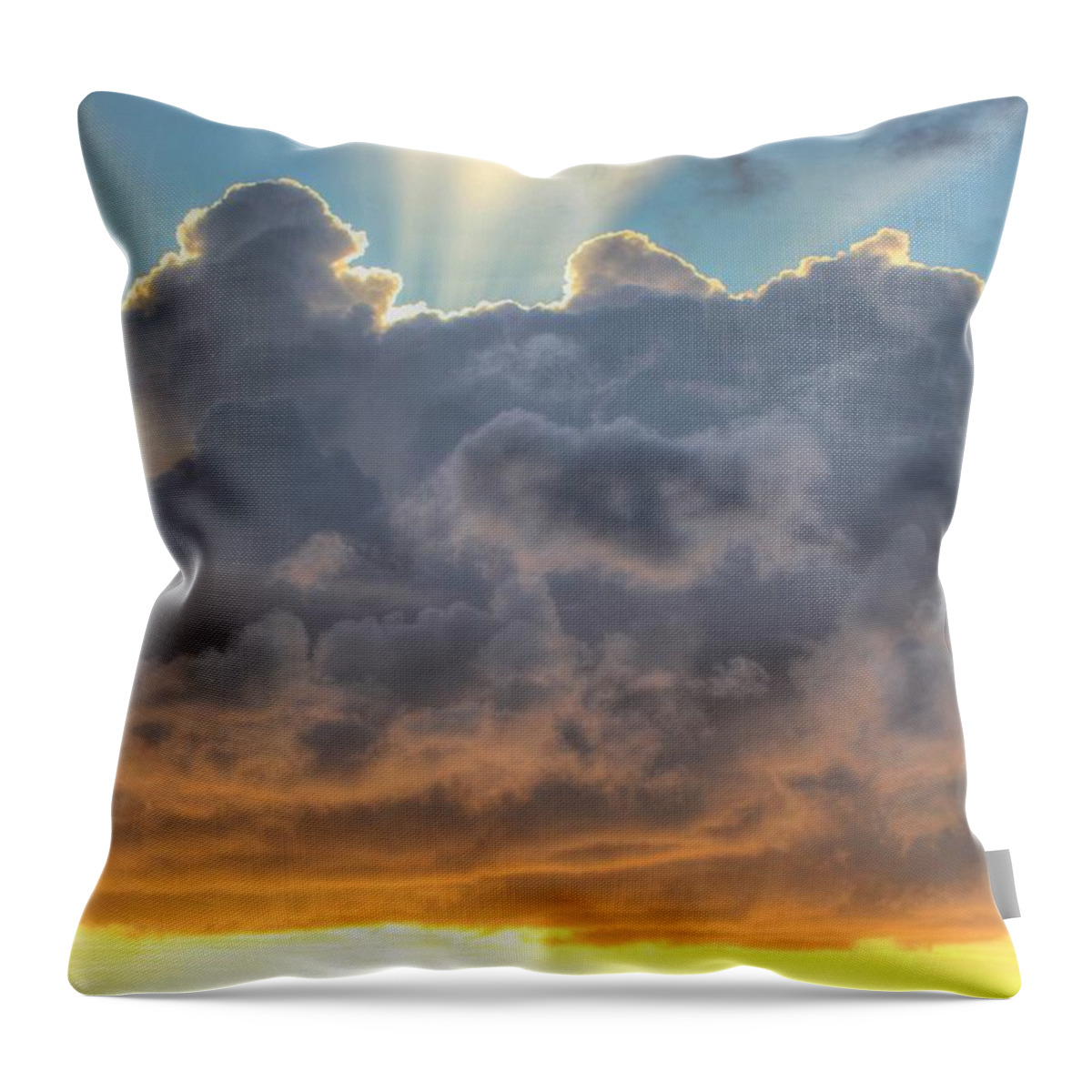 Rays Throw Pillow featuring the photograph Celestial Rays by Shelley Neff