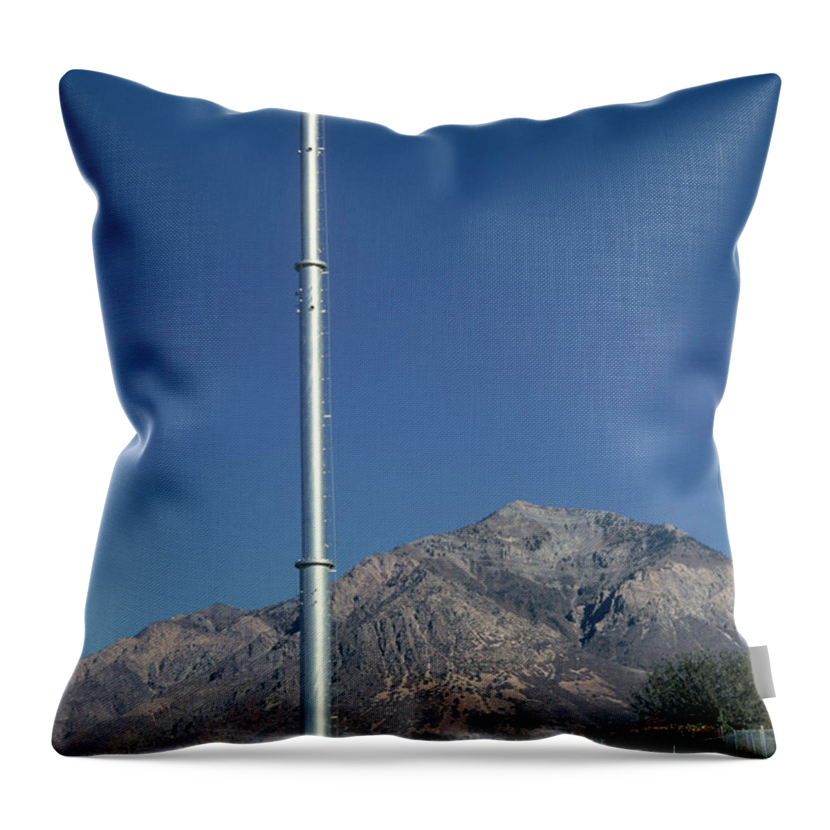 Antenna Throw Pillow featuring the photograph Cellular Telephone Tower by Robert J. Erwin