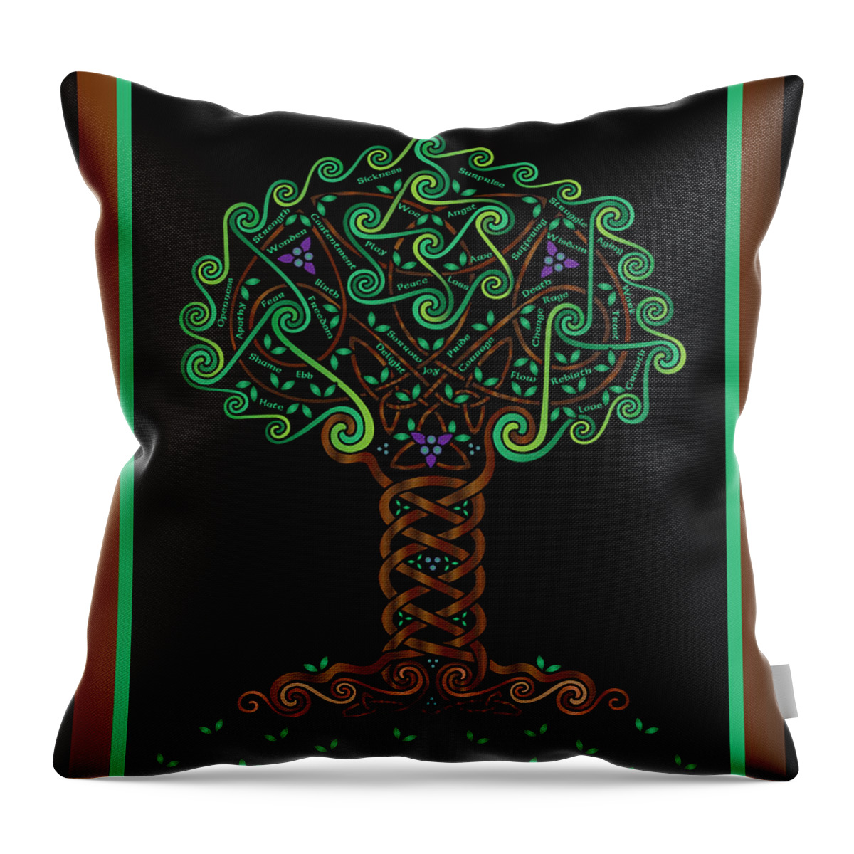 Celtic Art Throw Pillow featuring the digital art Celtic Tree of Life by Celtic Artist Angela Dawn MacKay