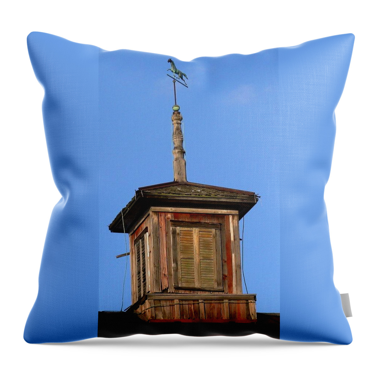 Colorful Weathervane Throw Pillow featuring the photograph Centered Weathervane by Debbie Finley
