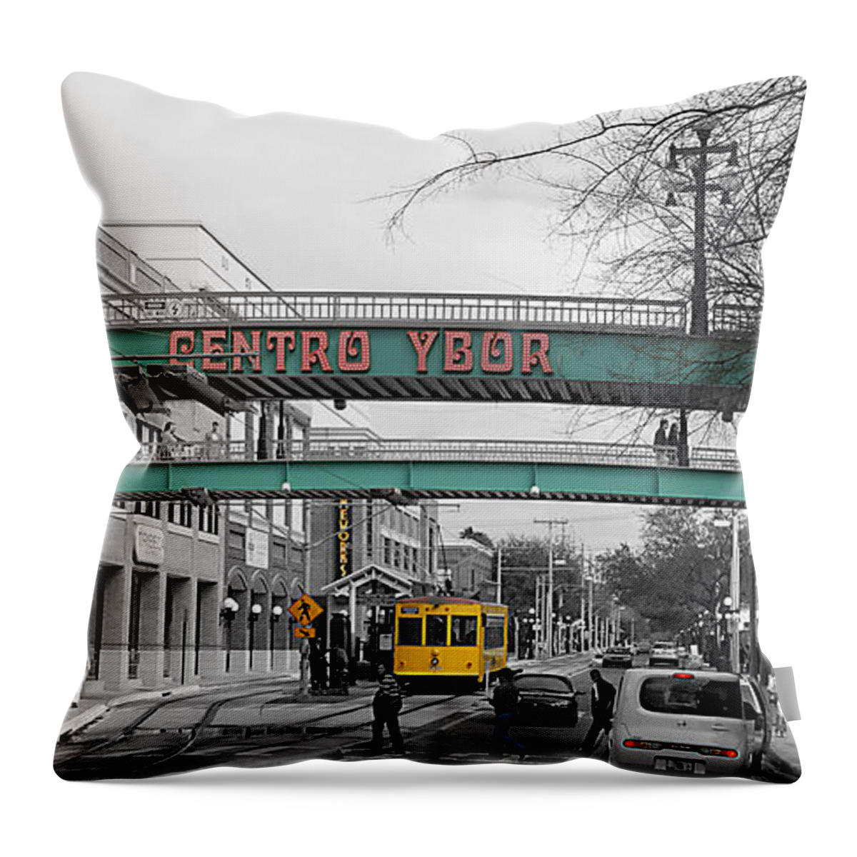 Ybor Throw Pillow featuring the photograph Centro Ybor by Chauncy Holmes