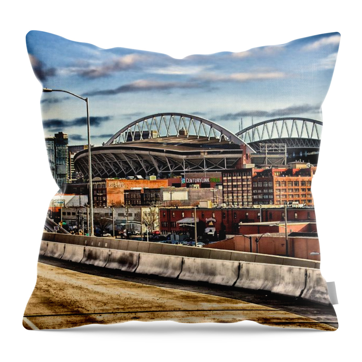 Century Throw Pillow featuring the photograph Century Link Field Seattle Washington by Michael W Rogers