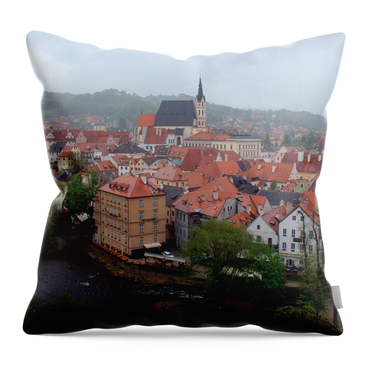 Czech Republic Throw Pillow featuring the photograph Cesky Krumlov I by Caroline Stella