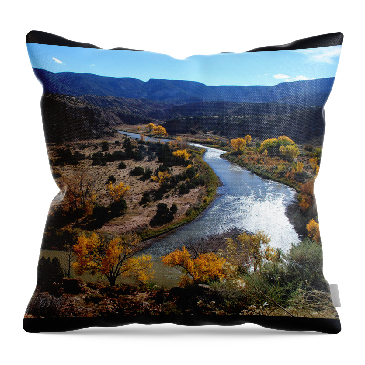 Chama Throw Pillow featuring the photograph Chama River Bend by Glory Ann Penington