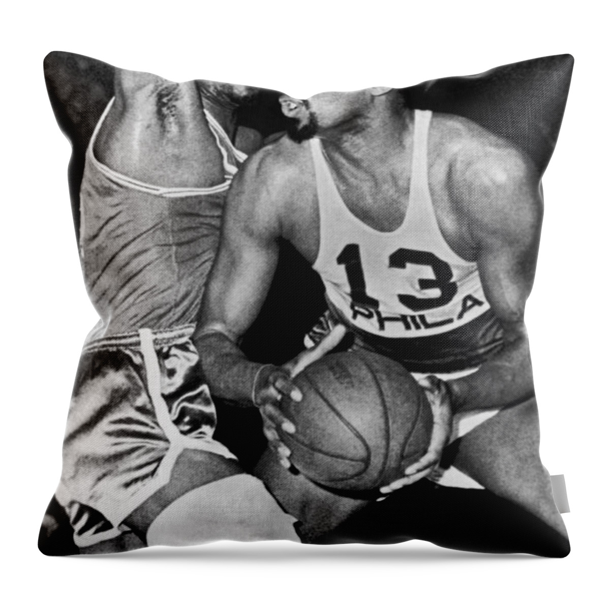 1960s Throw Pillow featuring the photograph Chamberlain Versus Russell by Underwood Archives