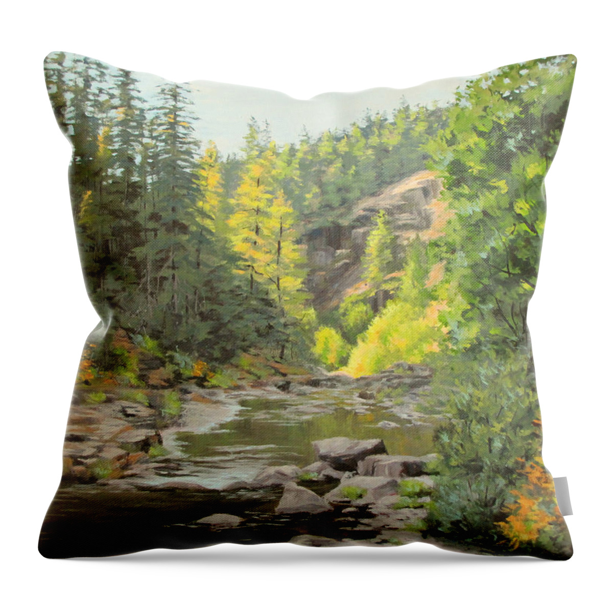 Nature Throw Pillow featuring the painting Changing Seasons by Karen Ilari